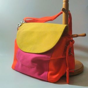 Bechamel Retro Vibes Yellow Pink Orange Shoulder‎ Crossbody Bag